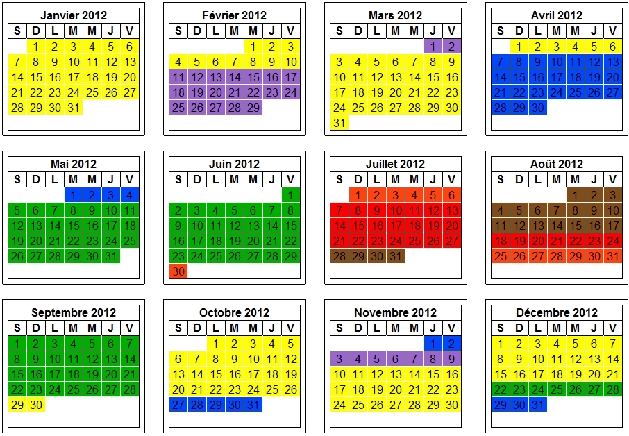 Calendrier 2012